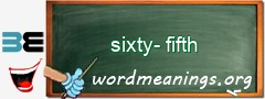 WordMeaning blackboard for sixty-fifth